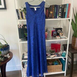 CDC vintage blue floral maxi dress